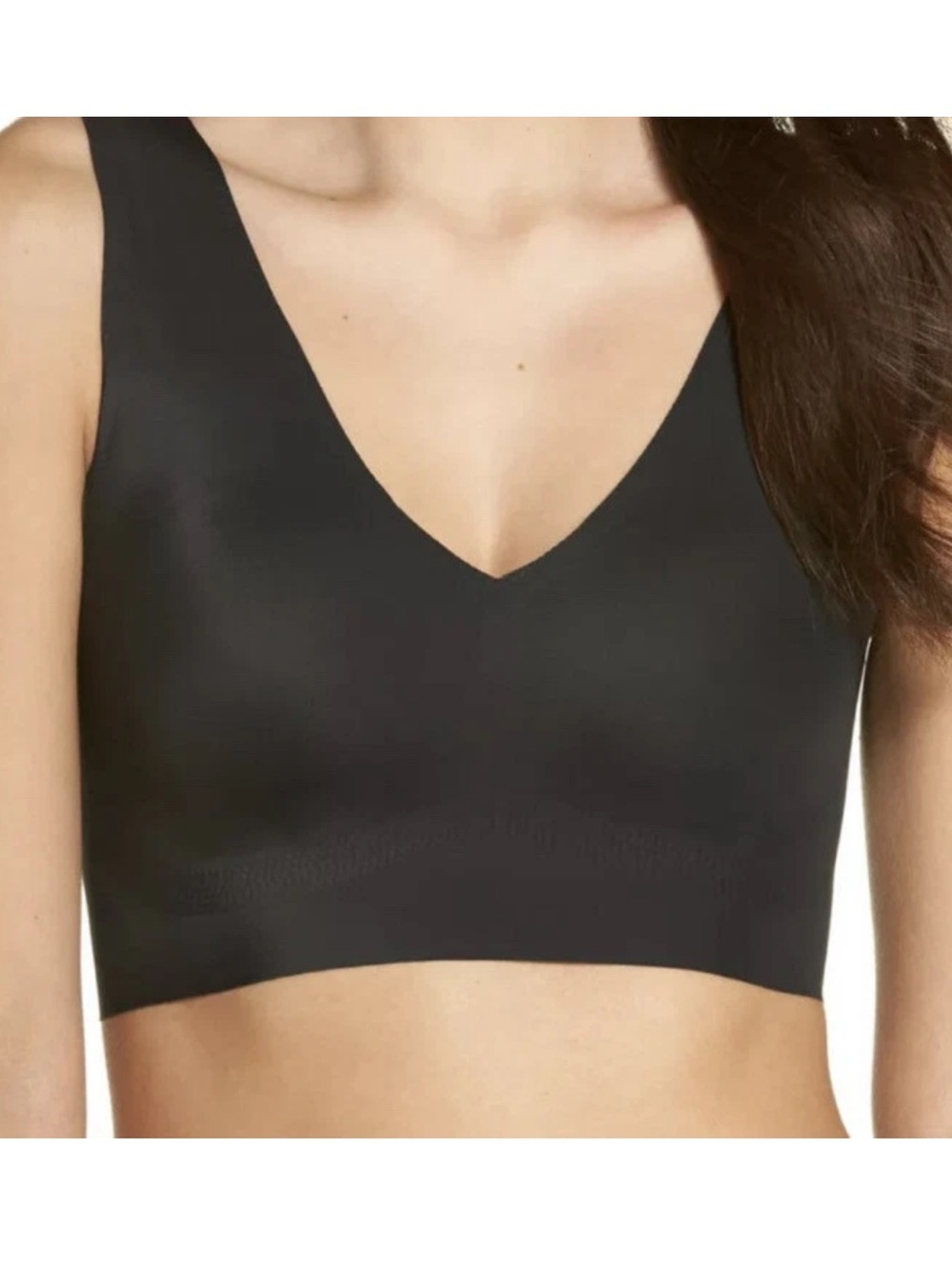 True and Co True Body V-Neck Wireless Bralette Bra Black Size Small